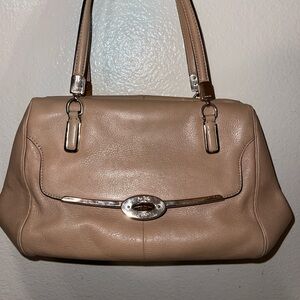 Coach Beige Leather Shoulder Bag